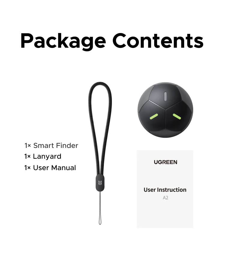 UGREEN FineTrack Mini Duo 2‑in‑1 Tracker, Smart Bluetooth Item Locator Tag For Apple Find My (iOS) & Find Hub App (Android)