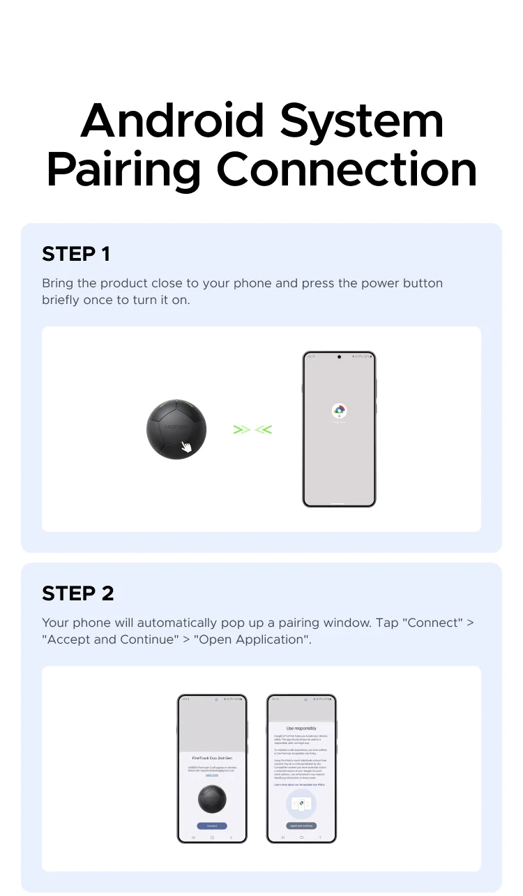 UGREEN FineTrack Mini Duo 2‑in‑1 Tracker, Smart Bluetooth Item Locator Tag For Apple Find My (iOS) & Find Hub App (Android)
