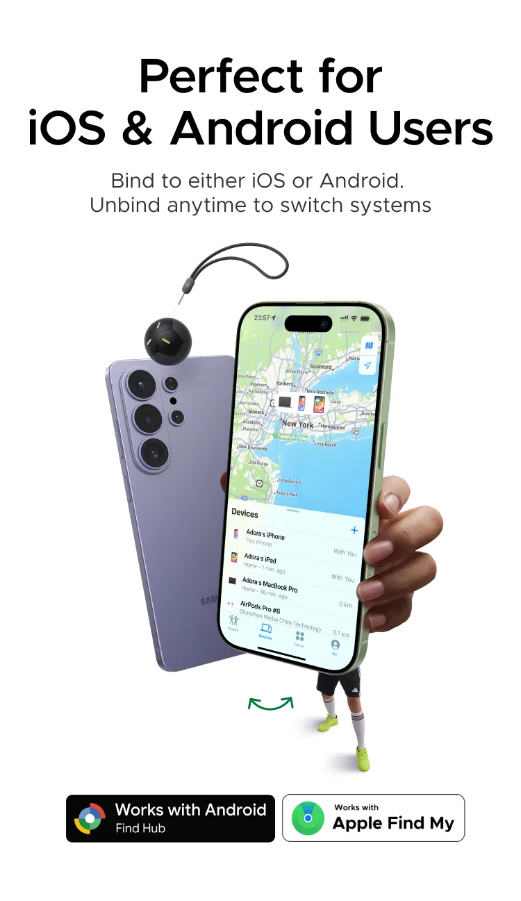 UGREEN FineTrack Mini Duo 2‑in‑1 Tracker, Smart Bluetooth Item Locator Tag For Apple Find My (iOS) & Find Hub App (Android)