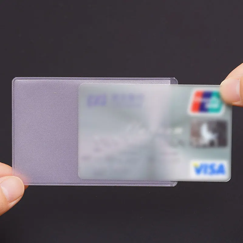 10PCS PVC Clear Card Cover Bank Credit ID Container Cardholder PVC Transparent Card Holder Passport Pass Cover Waterproof Card
