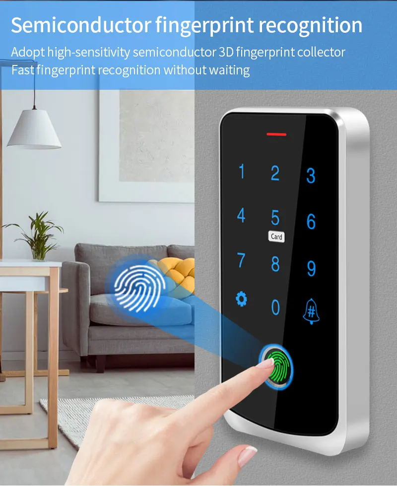 Garage Door Opener Motor Kit with Fingerprint Access Controller Bluetooth Tuya App NFC Lock Power Supply Control for Swing Gates