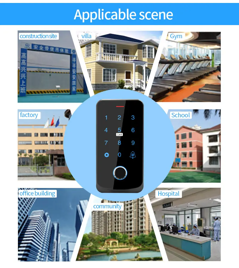 Garage Door Opener Motor Kit with Fingerprint Access Controller Bluetooth Tuya App NFC Lock Power Supply Control for Swing Gates