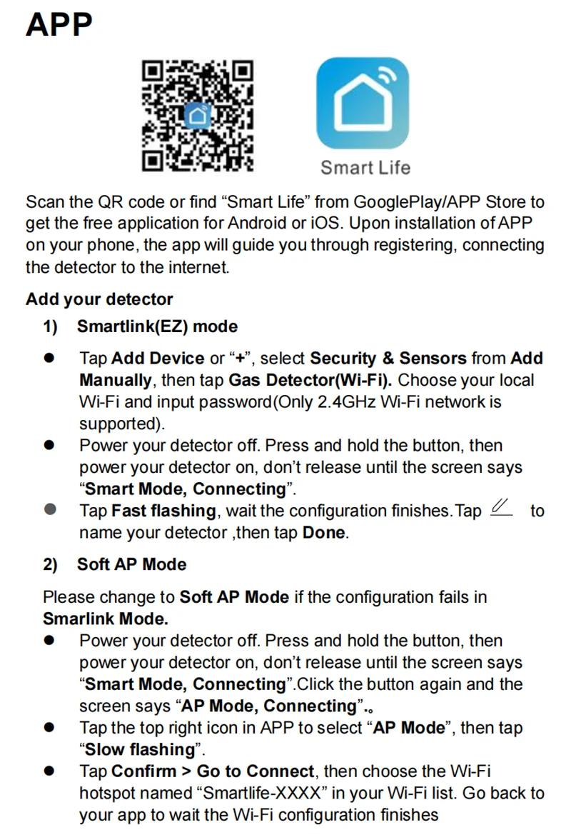 2.4G WiFi Gas Alarm Sensor Combustible Gas Detector Works With Tuya/Smart Life APP Information Push For Home Alarm System