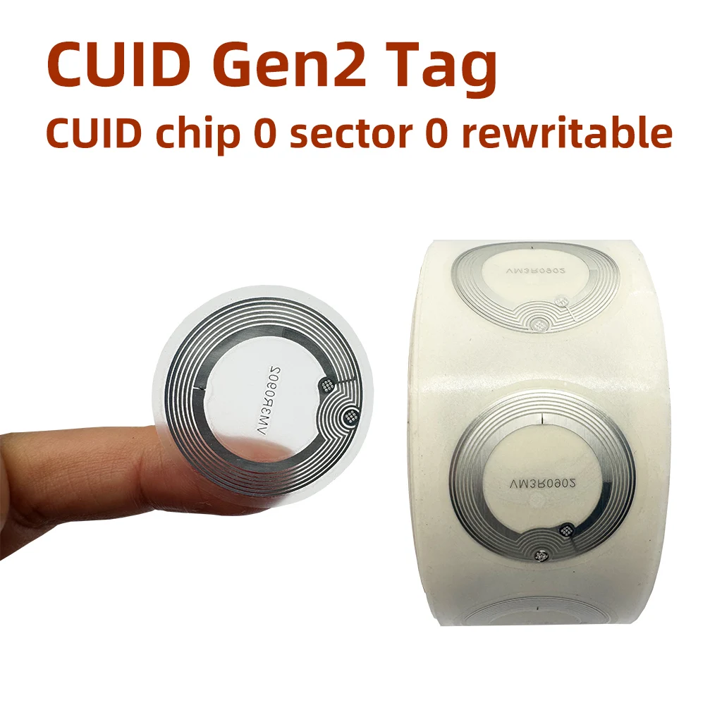 CUID Gen2 Electronic Tag 13.56MHz Changeable S50 1K RFID Wet Inlay Sector 0 Block 0 UID Rewritable CUID Anti Metal Stickers