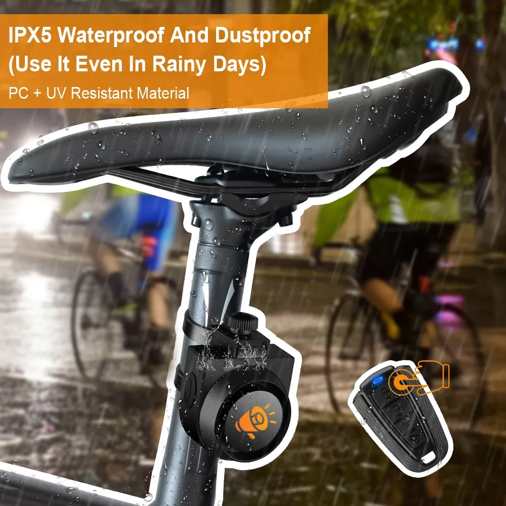 Hollarm Bicycle Vibration Alarm Wireless Motorcycle Alarm Anti-theft USB Rechargeable Remote Control Security System Waterproof
