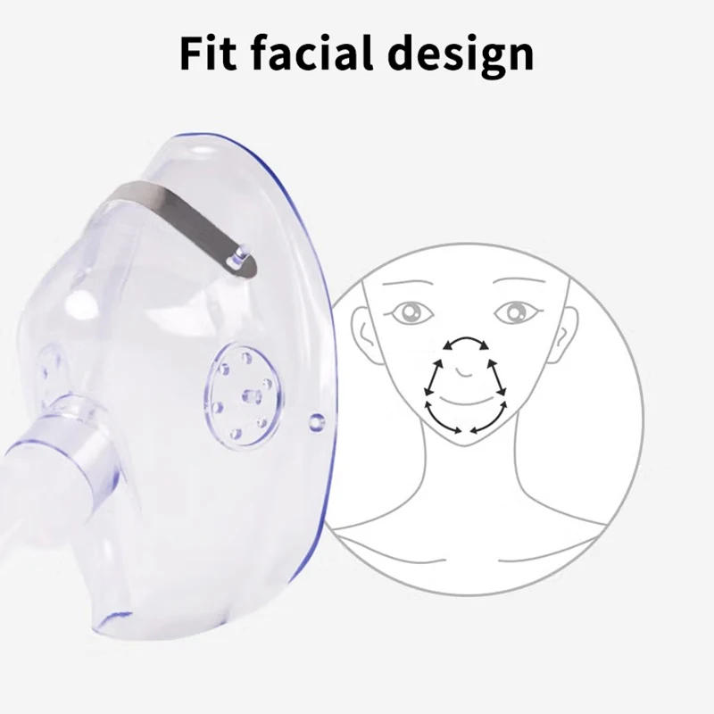 Adult Oxygen Mask With Tube Disposable Face Mask Shield Nebulizer Conduit Adult Oxygen Mask