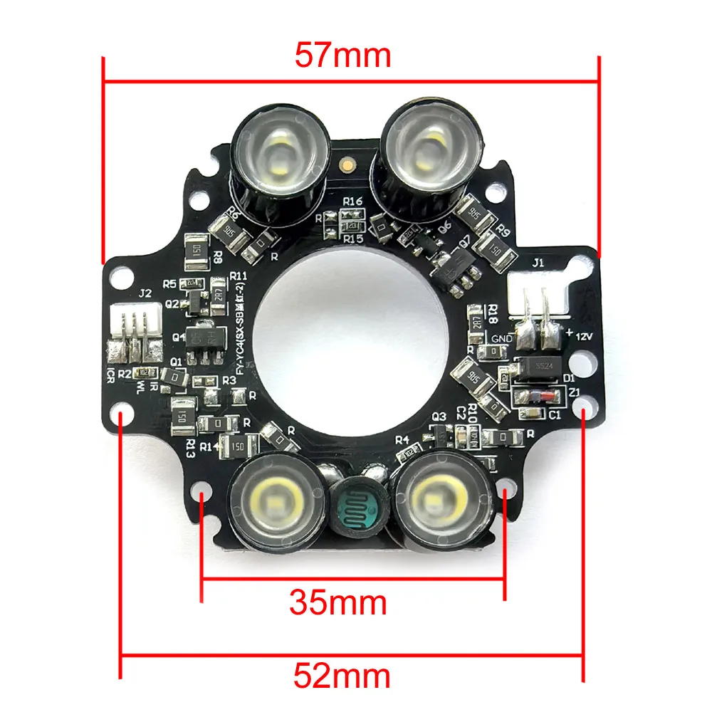 4 LEDs Array Infrared 90 Degrees Bulbs 850nm IR Board Illuminator For CCTV Camera