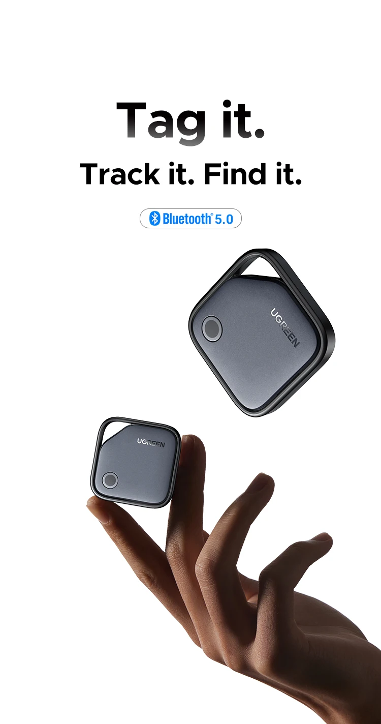 UGREEN Smart Bluetooth Tracker, Keys Finder Item Locator SmartTag Up to 2 Year Battery Phone Finder For Apple Find My (only IOS)