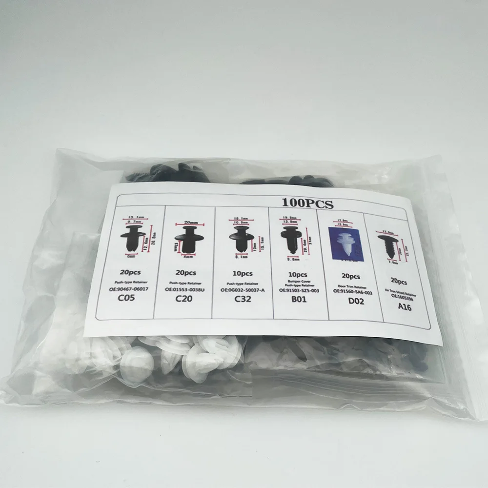 Car Retainer Clips 6 Popular Sizes Fasteners Automotive Plastic Clips Kit Auto Trim Panel Clip Mixed Car Body Bumper Rivet