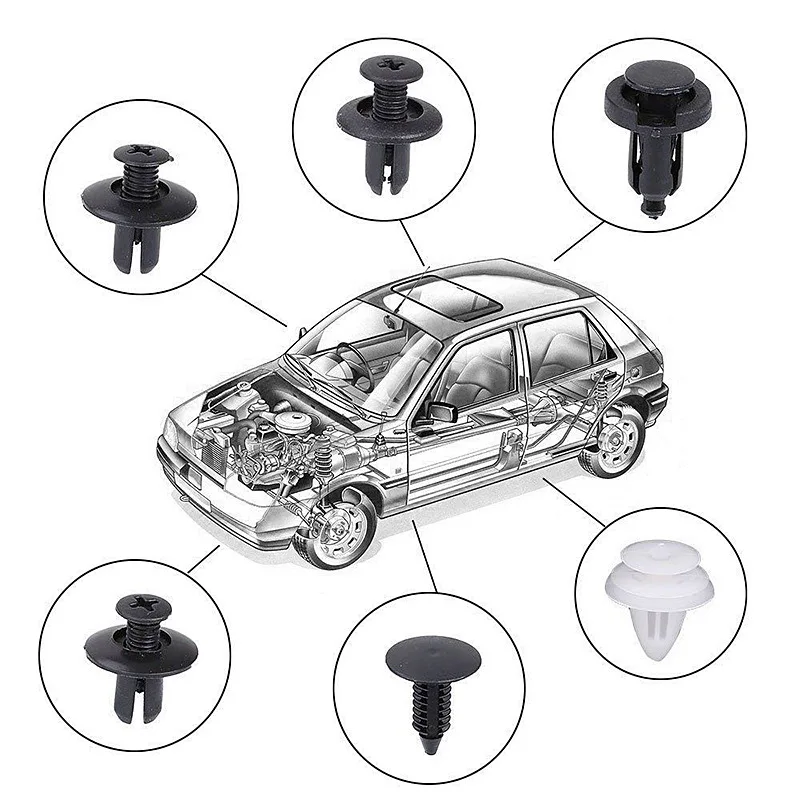 Car Retainer Clips 6 Popular Sizes Fasteners Automotive Plastic Clips Kit Auto Trim Panel Clip Mixed Car Body Bumper Rivet