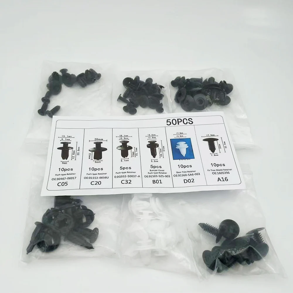 Car Retainer Clips 6 Popular Sizes Fasteners Automotive Plastic Clips Kit Auto Trim Panel Clip Mixed Car Body Bumper Rivet