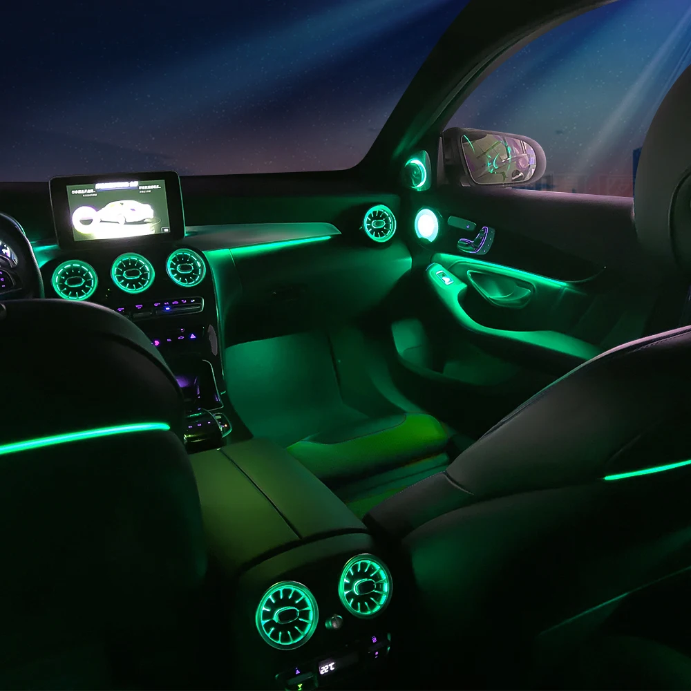 Ambient Light 3/12/64 Colours For Mercedes-Benz C/GLC Class Coupe W205 C43 C63 X253 LED Vents Speaker Decorative Light Retrofit