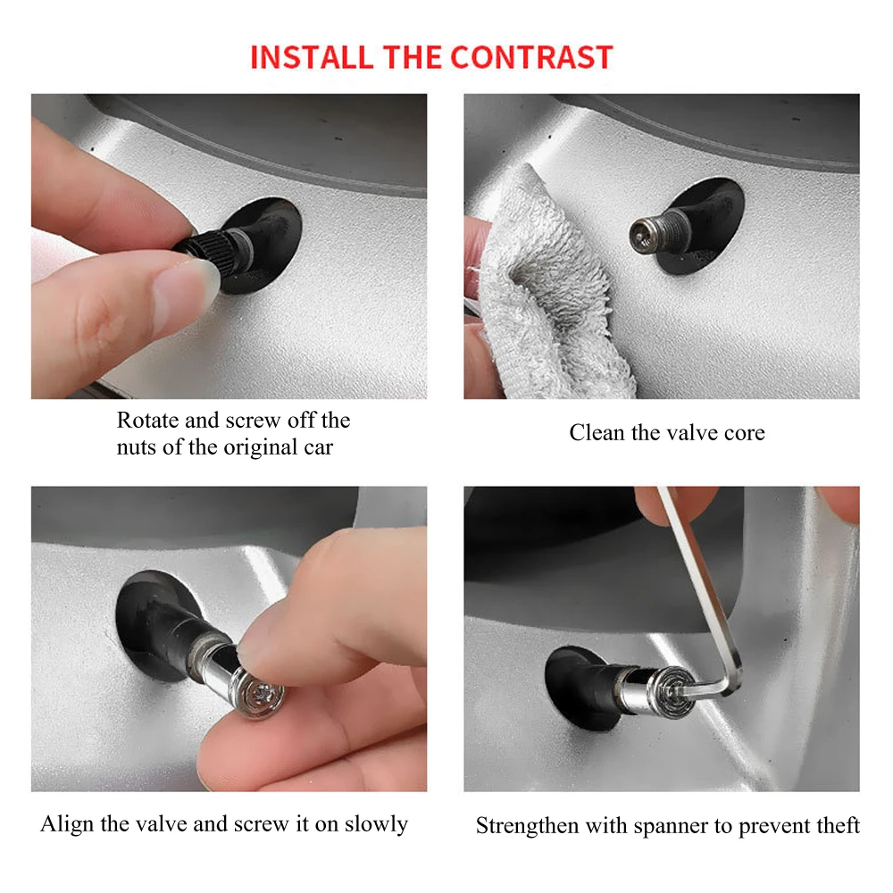 1Set Sport Tire Valve Stem Cap Zinc Alloy Anti-theft Tire Wheel Stem Air Valve Caps for Cars, SUVs, Bicycle, Trucks, Motorcycles
