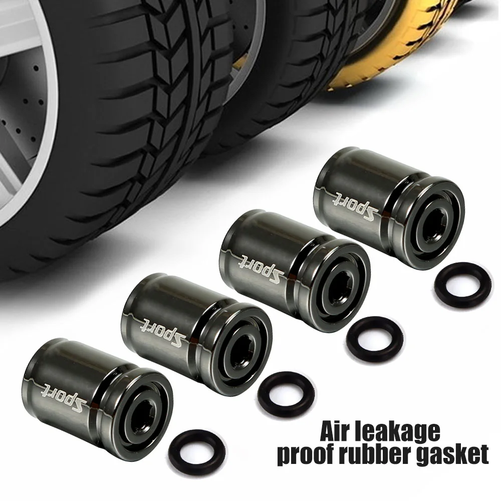 1Set Sport Tire Valve Stem Cap Zinc Alloy Anti-theft Tire Wheel Stem Air Valve Caps for Cars, SUVs, Bicycle, Trucks, Motorcycles