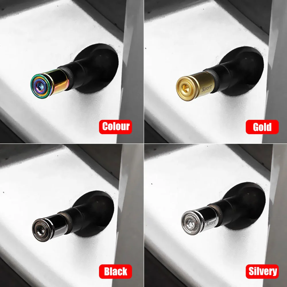 1Set Sport Tire Valve Stem Cap Zinc Alloy Anti-theft Tire Wheel Stem Air Valve Caps for Cars, SUVs, Bicycle, Trucks, Motorcycles