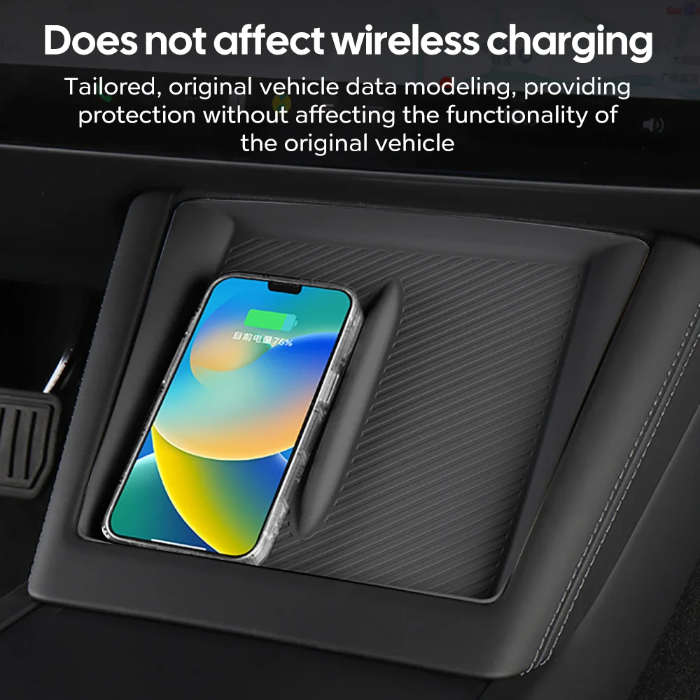 TESY For Tesla Model Y Juniper Launch Model 3 Highland Console Wireless Charging Silicone Pad Cover Protector
