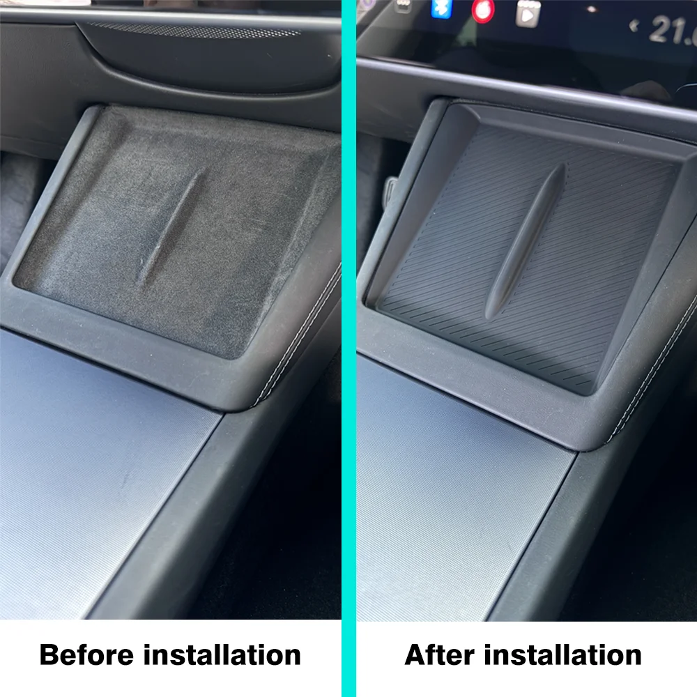 TESY For Tesla Model Y Juniper Launch Model 3 Highland Console Wireless Charging Silicone Pad Cover Protector