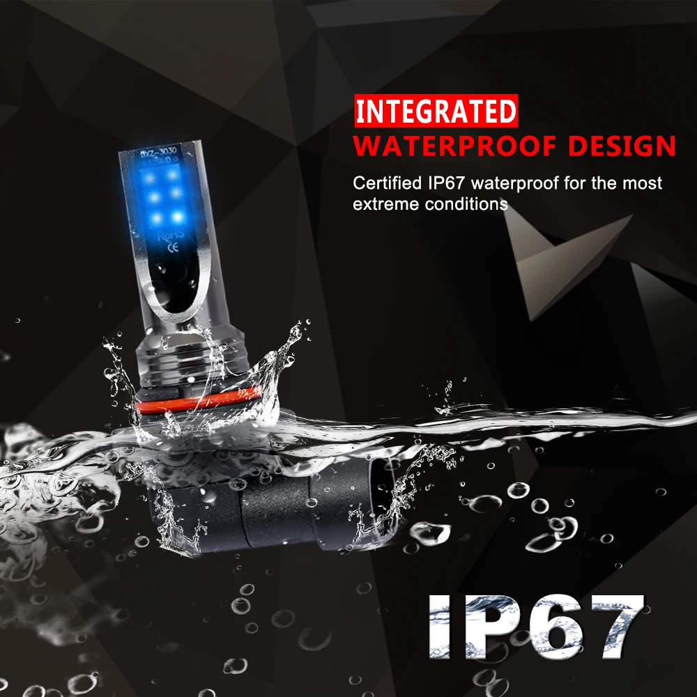 2Pcs H8 H11 HB4 9006 HB3 9005 Fog Lights Bulb 3030SMD 12000LM 6000K White Car Driving Running Lamp Auto Leds Light 12V 24V