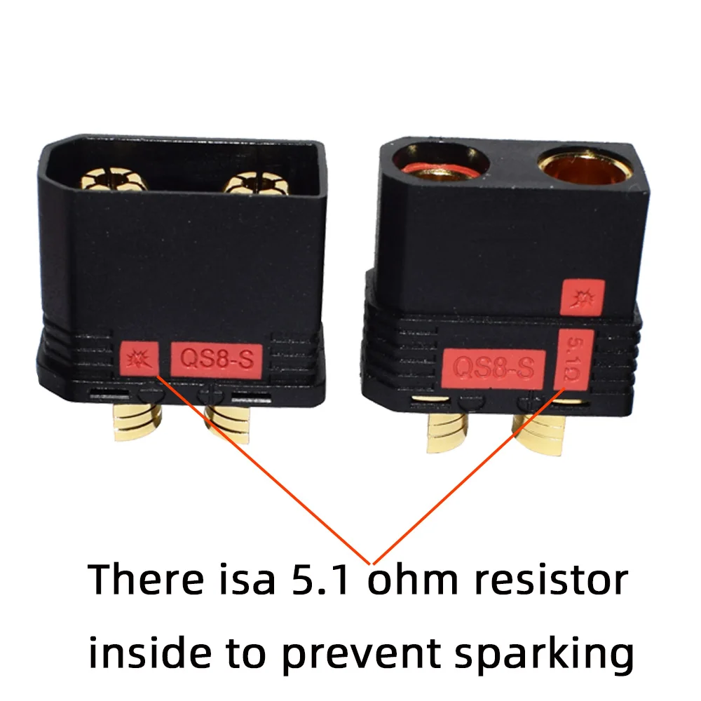 QS8 QS8-S Heavy Duty Battery Connector Anti-Spark Gold Connector Large Power Plug for RC Plant Protection Drone Car Model