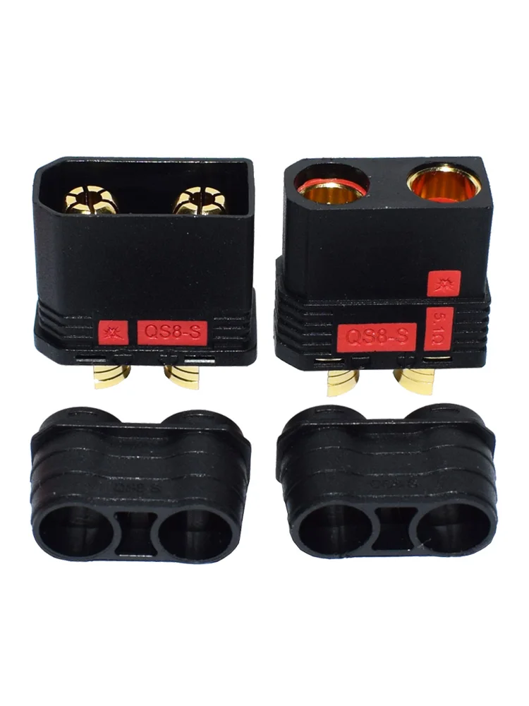 QS8 QS8-S Heavy Duty Battery Connector Anti-Spark Gold Connector Large Power Plug for RC Plant Protection Drone Car Model