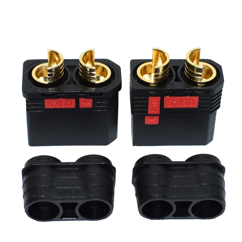 QS8 QS8-S Heavy Duty Battery Connector Anti-Spark Gold Connector Large Power Plug for RC Plant Protection Drone Car Model