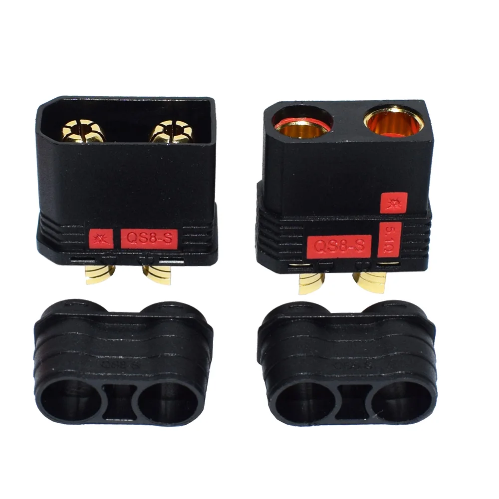 QS8 QS8-S Heavy Duty Battery Connector Anti-Spark Gold Connector Large Power Plug for RC Plant Protection Drone Car Model