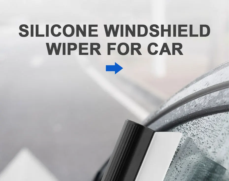 SEAMETAL Car Flexible Soft Silicone Water Wiper Car Window Cleaning Glass Scraper Handy Squeegee Auto Blade Clean Scraping Tools
