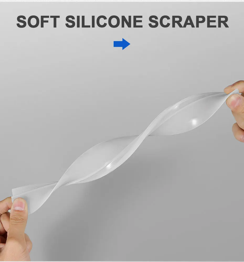 SEAMETAL Car Flexible Soft Silicone Water Wiper Car Window Cleaning Glass Scraper Handy Squeegee Auto Blade Clean Scraping Tools