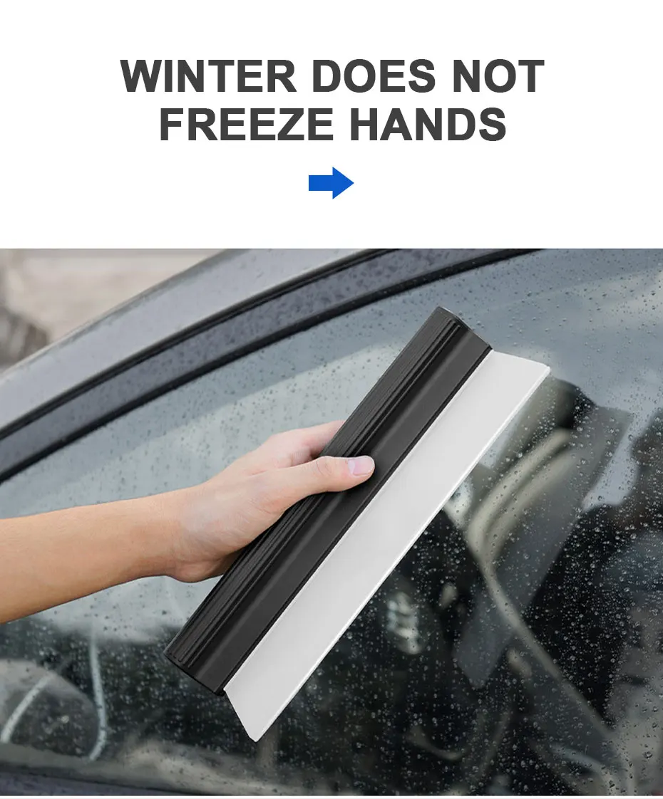 SEAMETAL Car Flexible Soft Silicone Water Wiper Car Window Cleaning Glass Scraper Handy Squeegee Auto Blade Clean Scraping Tools
