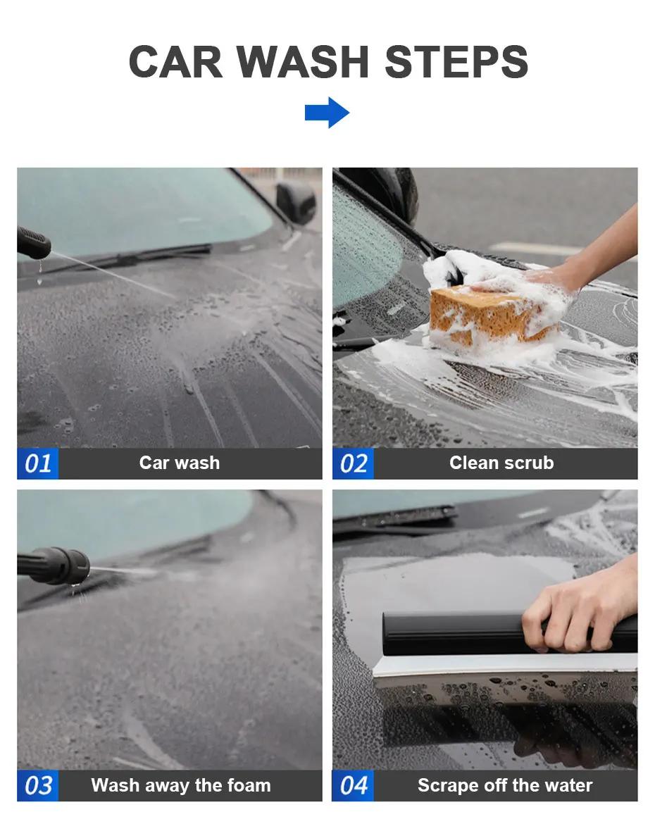 SEAMETAL Car Flexible Soft Silicone Water Wiper Car Window Cleaning Glass Scraper Handy Squeegee Auto Blade Clean Scraping Tools
