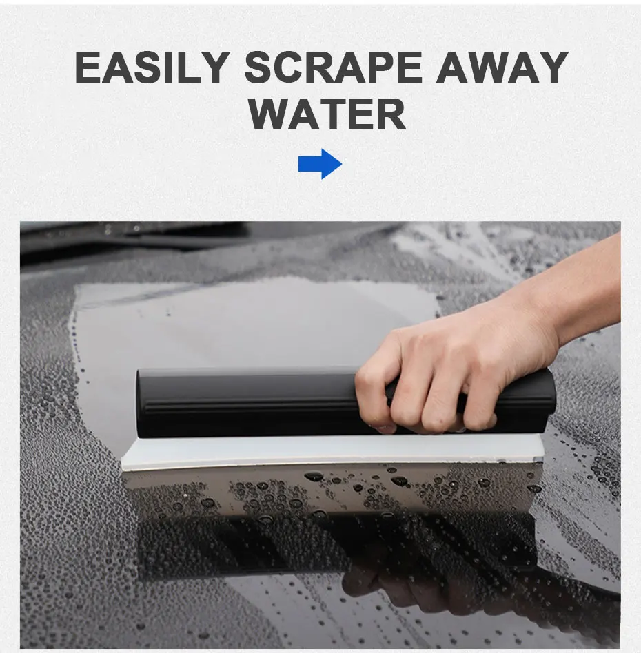 SEAMETAL Car Flexible Soft Silicone Water Wiper Car Window Cleaning Glass Scraper Handy Squeegee Auto Blade Clean Scraping Tools