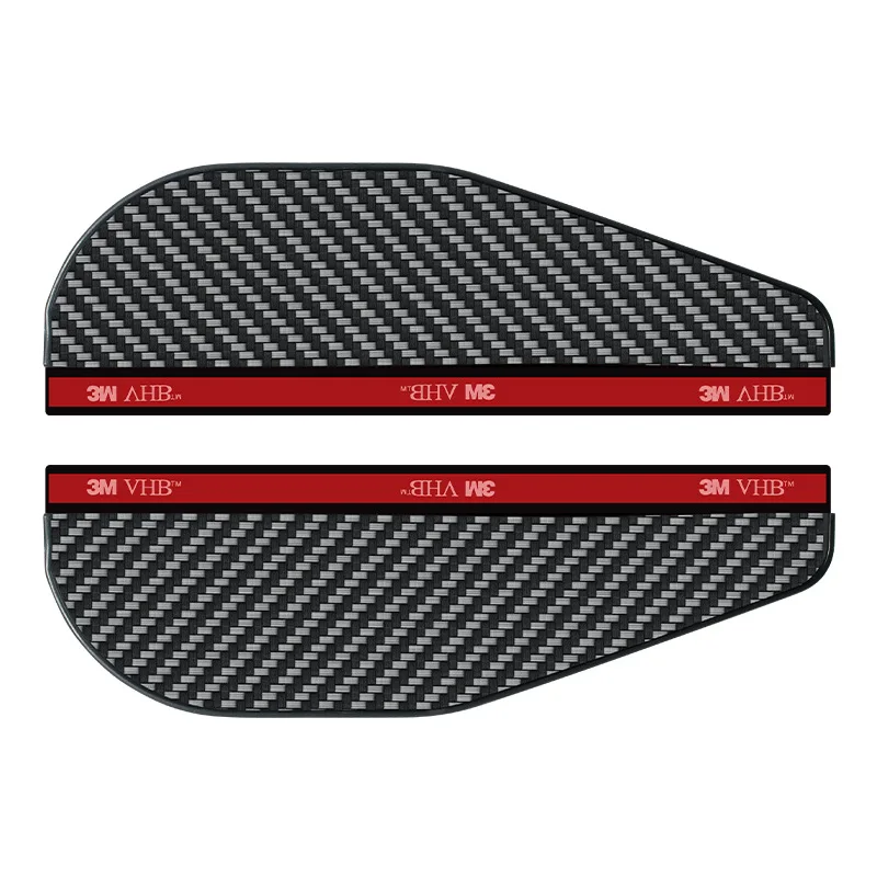 2Pcs Car Rearview Mirror Rain Cover Carbon Fiber Side Mirror Protector Waterproof Shield Rain Eyebrow Universal Auto Accessories