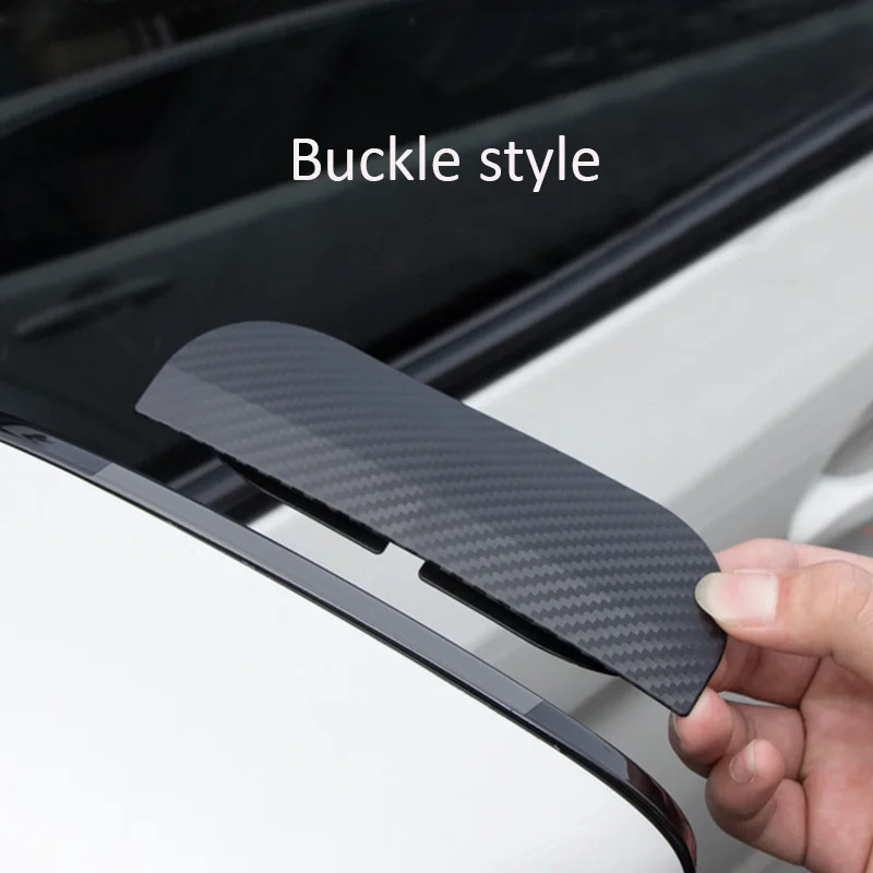 2Pcs Car Rearview Mirror Rain Cover Carbon Fiber Side Mirror Protector Waterproof Shield Rain Eyebrow Universal Auto Accessories
