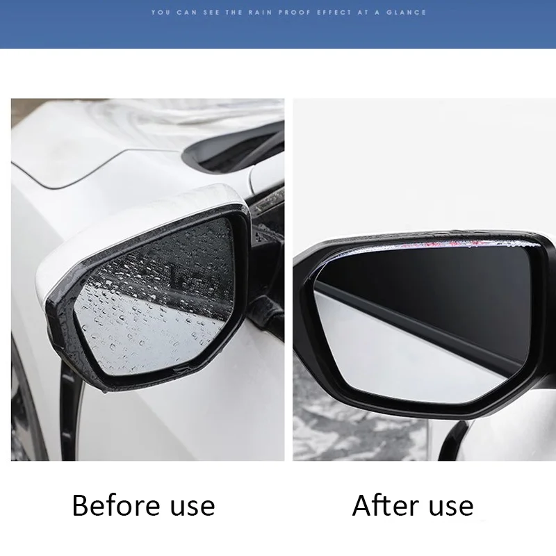2Pcs Car Rearview Mirror Rain Cover Carbon Fiber Side Mirror Protector Waterproof Shield Rain Eyebrow Universal Auto Accessories