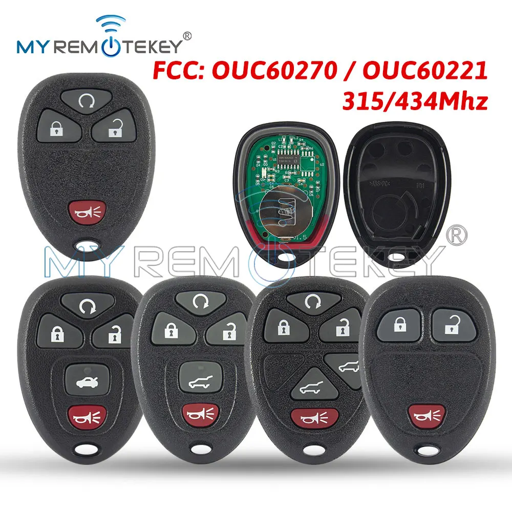 MYREMOTEKEY Remote Control Keyless Entry Car Key Fob for Buick Chevrolet Cadillac GMC Saturn 315/434 Mhz OUC60270 OUC60221