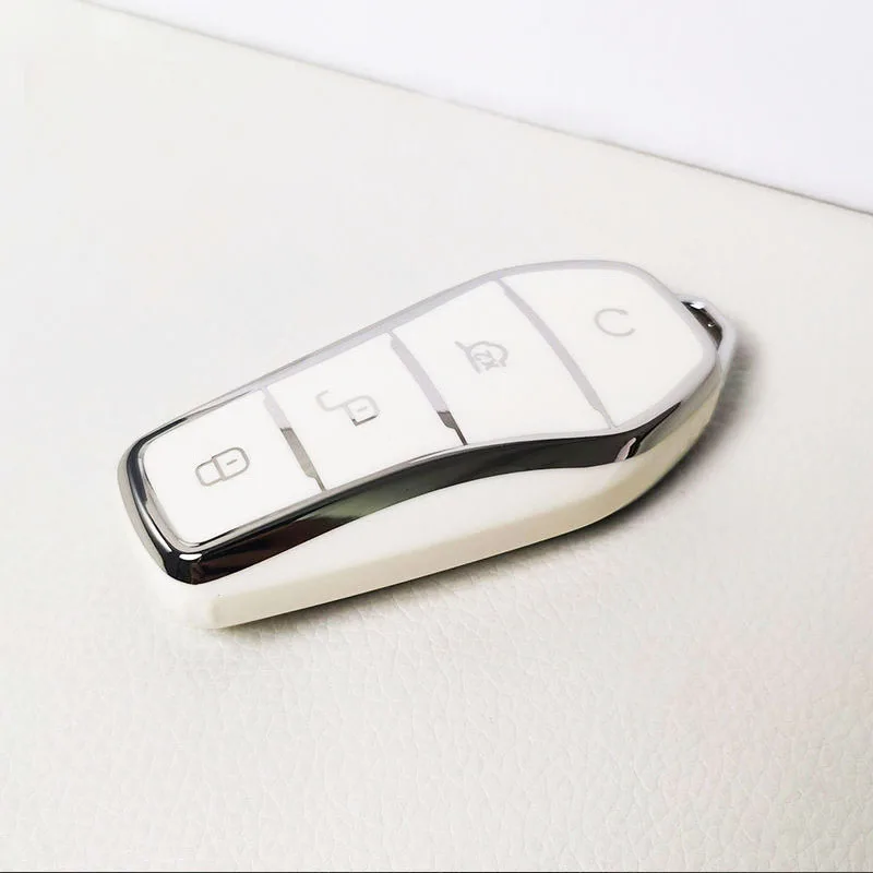 Fashion New Soft TPU Car Key Case Protect Cover 4 Button For BYD Qin Plusdmi Atto 3 Han EV Dolphin Durable Car Accessories