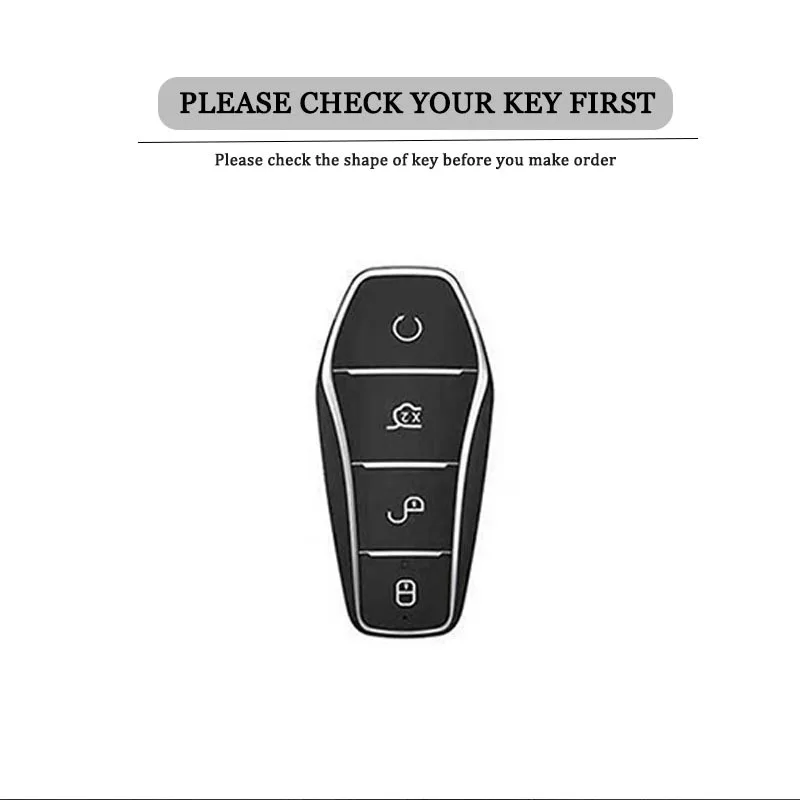 Fashion New Soft TPU Car Key Case Protect Cover 4 Button For BYD Qin Plusdmi Atto 3 Han EV Dolphin Durable Car Accessories