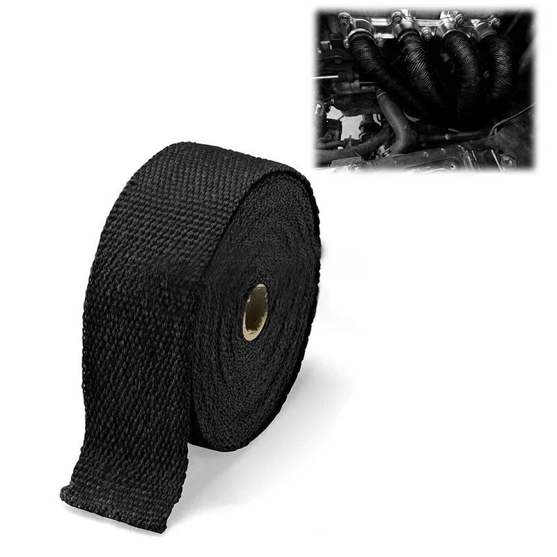 Motorcycle Car Exhaust Pipe Wrap Tape Heat Wrap Blue Black 1.5 Meters Car Exhaust Pipe Wrap Insulation Fiber Tape Auto Accessory