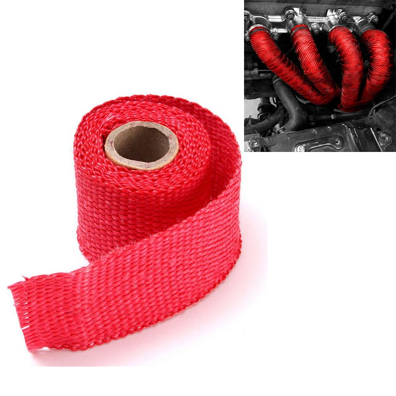 Motorcycle Car Exhaust Pipe Wrap Tape Heat Wrap Blue Black 1.5 Meters Car Exhaust Pipe Wrap Insulation Fiber Tape Auto Accessory
