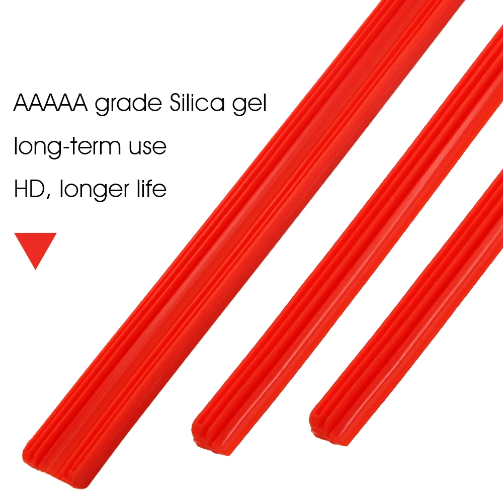 KAWOO 1PCS Car Silica Gel Silicon Refill Strip 8mm for Hybrid Type Wiper Blade 14"16"17"18"19"20"21"22"24"26"28" Accessories