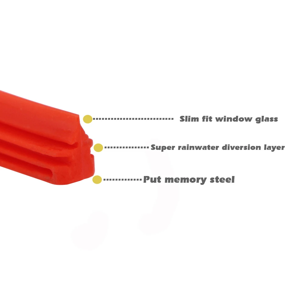 KAWOO 1PCS Car Silica Gel Silicon Refill Strip 8mm for Hybrid Type Wiper Blade 14"16"17"18"19"20"21"22"24"26"28" Accessories