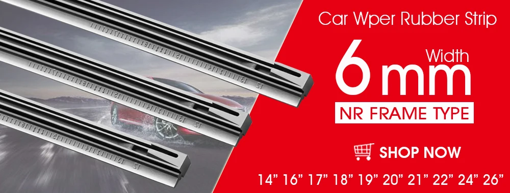 KAWOO 1PCS Car Silica Gel Silicon Refill Strip 8mm for Hybrid Type Wiper Blade 14"16"17"18"19"20"21"22"24"26"28" Accessories