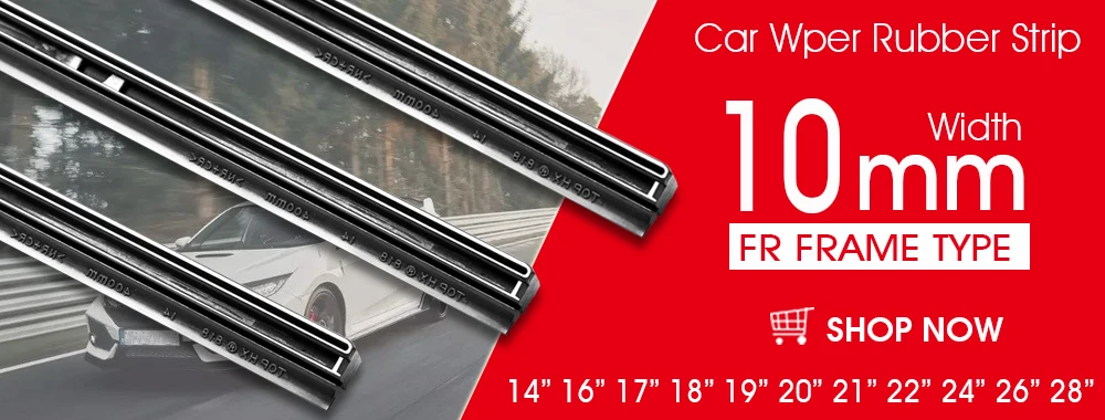 KAWOO 1PCS Car Silica Gel Silicon Refill Strip 8mm for Hybrid Type Wiper Blade 14"16"17"18"19"20"21"22"24"26"28" Accessories