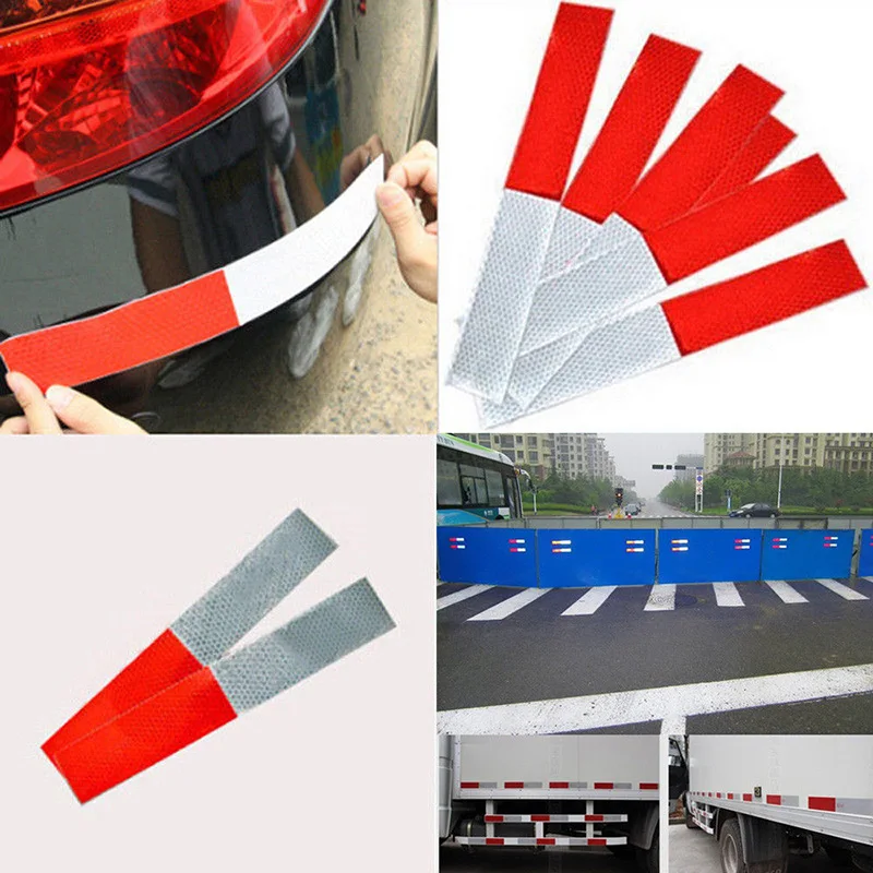 10Pcs Car Truck Reflective Safety Tape Warning Night Light Waterproof Trailer Reflector Sticker