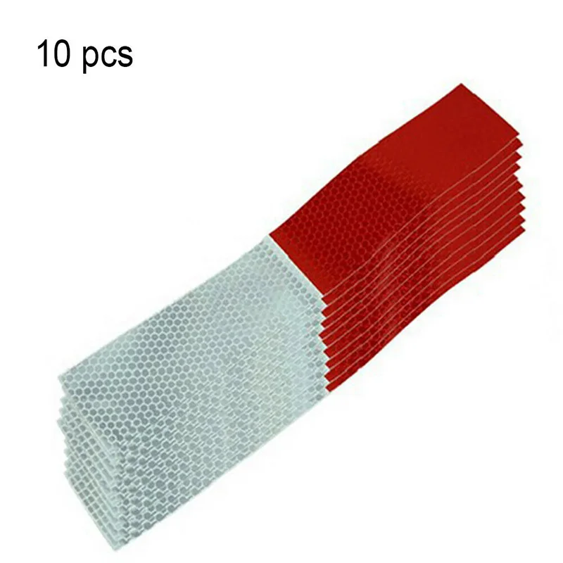10Pcs Car Truck Reflective Safety Tape Warning Night Light Waterproof Trailer Reflector Sticker