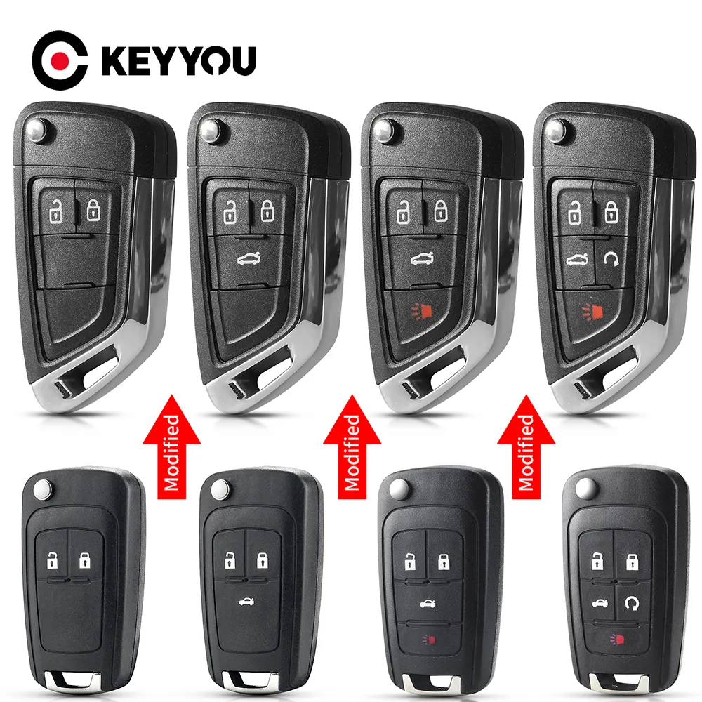 KEYYOU For Chevrolet Cruze Epica Lova Camaro Vauxhall Insignia Astra For Buick Modified 2/3/4/5 Button Remote Key Shell Case