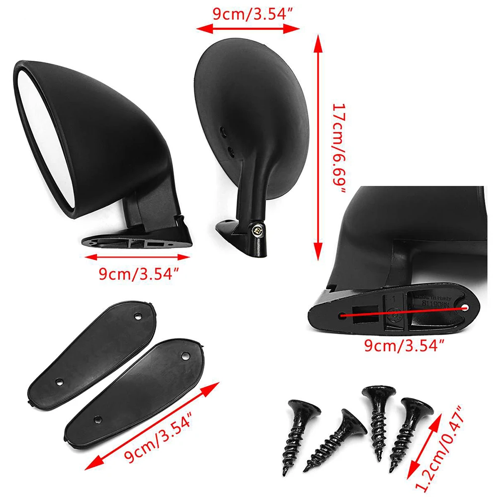 2x California Style Car Racing Side Wing Mirror Universal Classic Retro Bullet Rearview Mirror Kit For Car Replacement