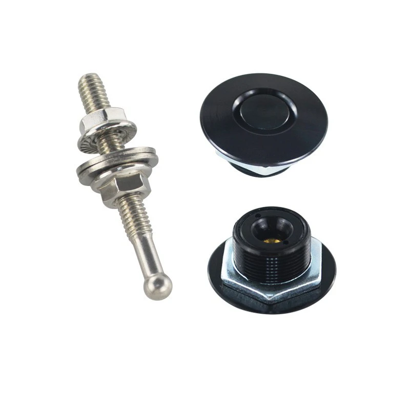 Universal 32mm/1.25" Push Button Billet Hood Pins Lock Clip Kit Engine Bonnets Lock Aluminum Car Quick Latch