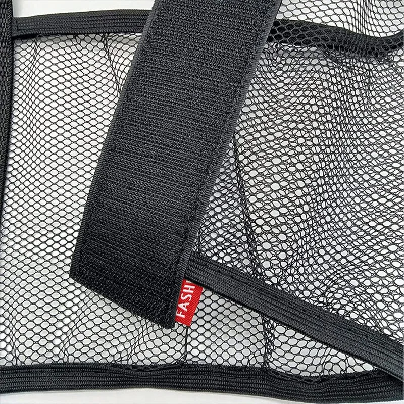 Car Back Rear Trunk Elastic Mesh Fixed Straps Car Interior Organizer Extinguisher Storage Net Seat Back Fixing Bag Car Accessory