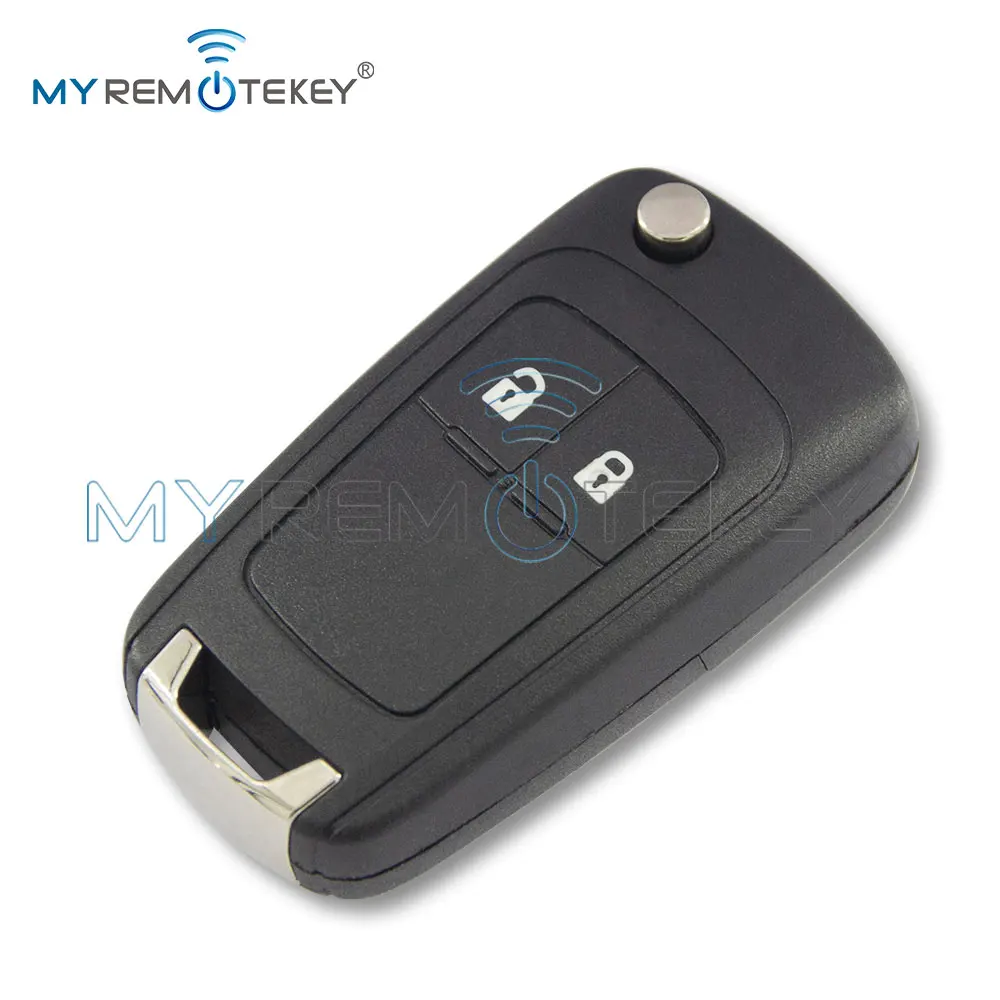 MYREMOTEKEY 5WK50079 (Round Back) Flip Key Shell 3 Button HU100 for Chevrolet Cruze Orlando Malibu Impala